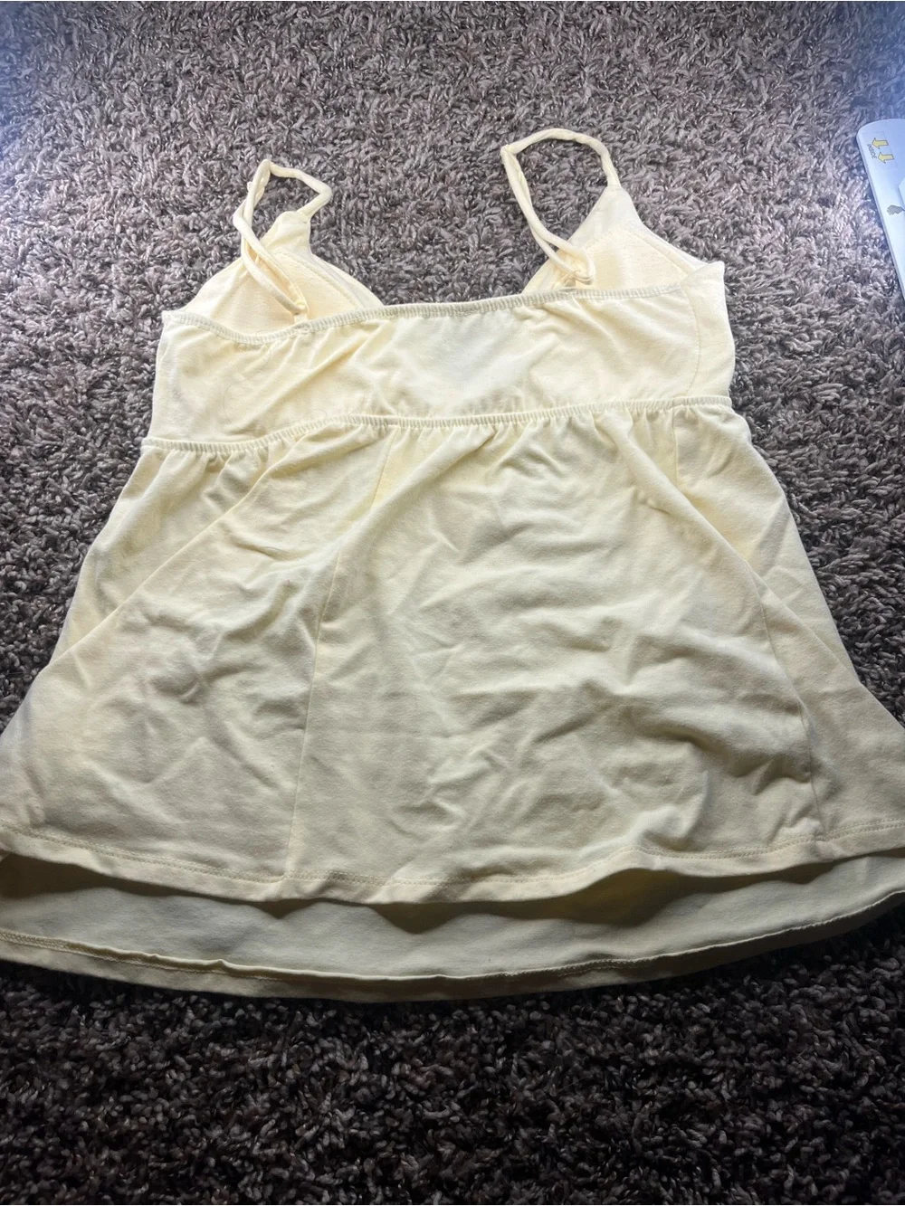 Light Yellow V-Neck Spaghetti Strap Camisole - Unbranded
